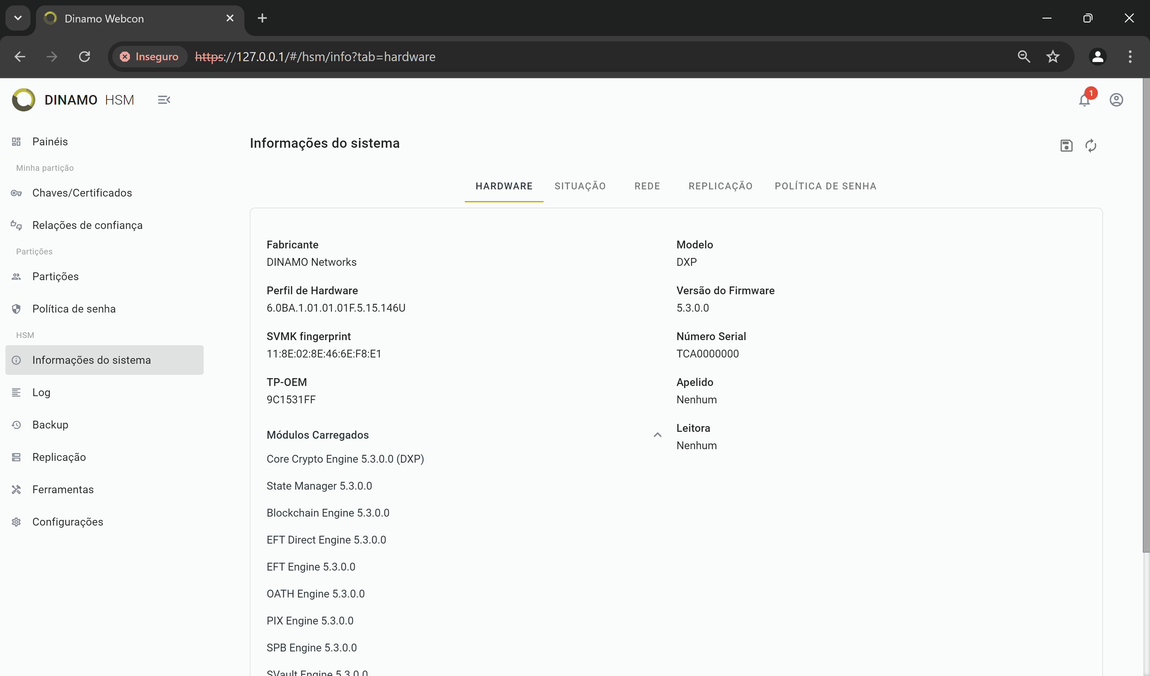 Información del sistema - Módulos cargados